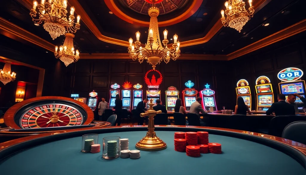 Experience the excitement of gambling with 789P's luxurious casino scene featuring poker chips and a roulette wheel.