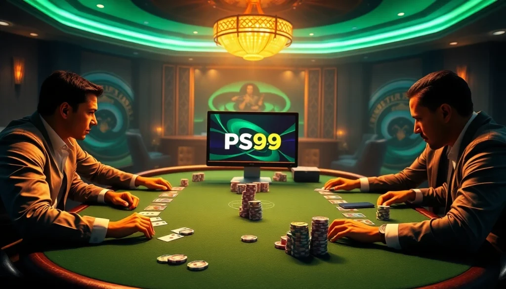 Experience the excitement of online gambling with Nhà cái PS99 in a luxurious casino setting.