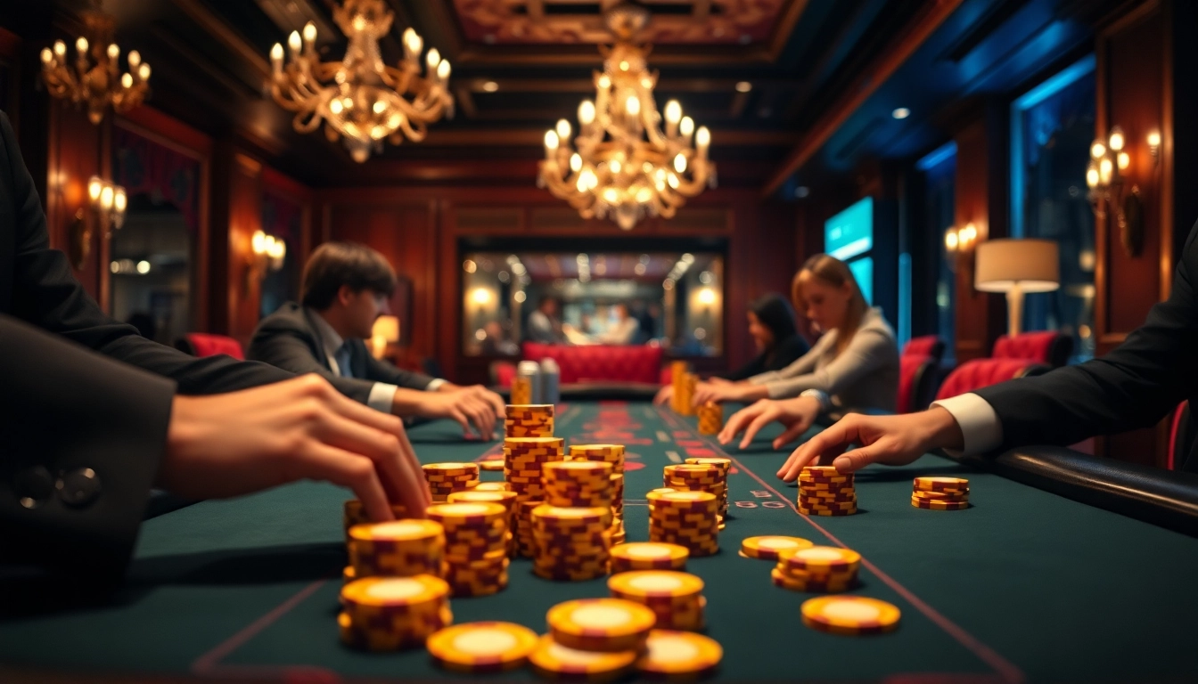 Erlebe das aufregende Casino-Ambiente mit Golisimo Germany an einem eleganten Spieltisch.