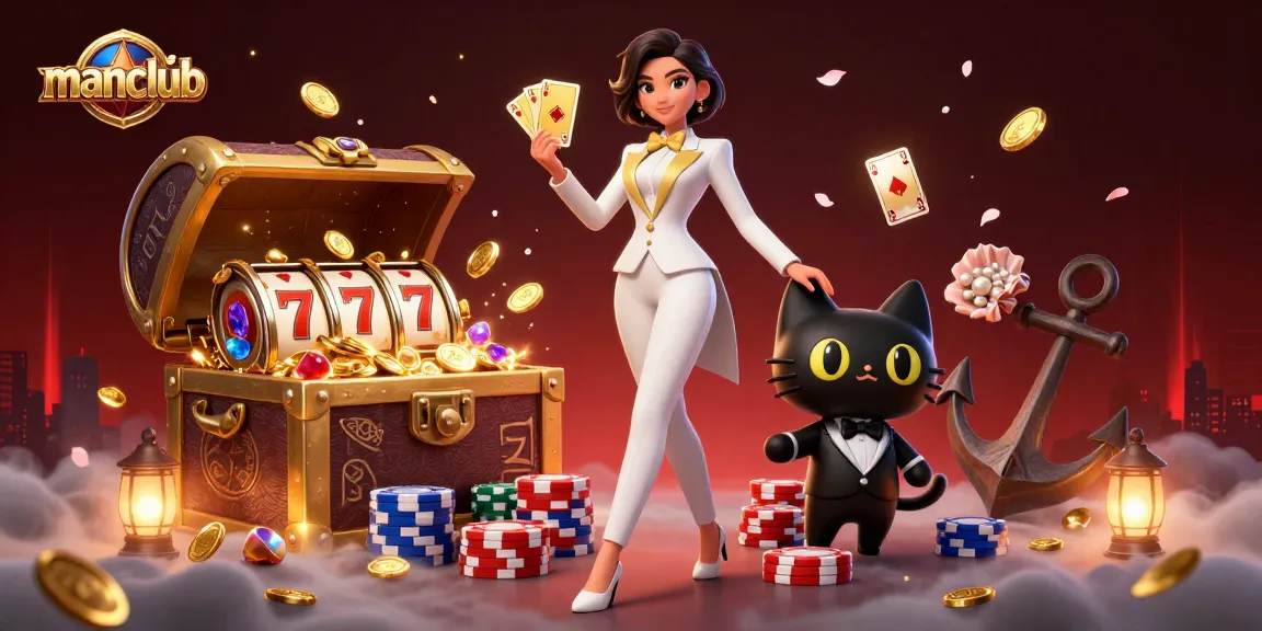 Experience thrilling slots at manclub with glamorous characters and vibrant casino elements.